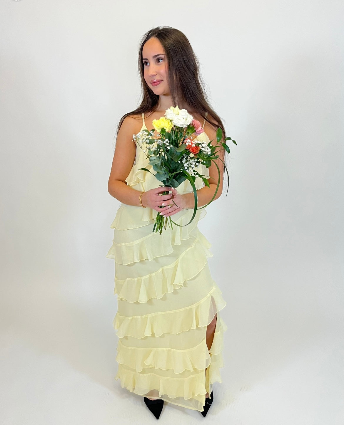 VILUNA Midi Dress - Pastel Yellow